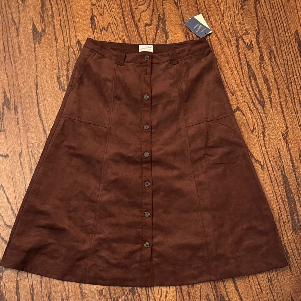 Universal Thread Chocolate Faux Suede A-Line Skirt size 14